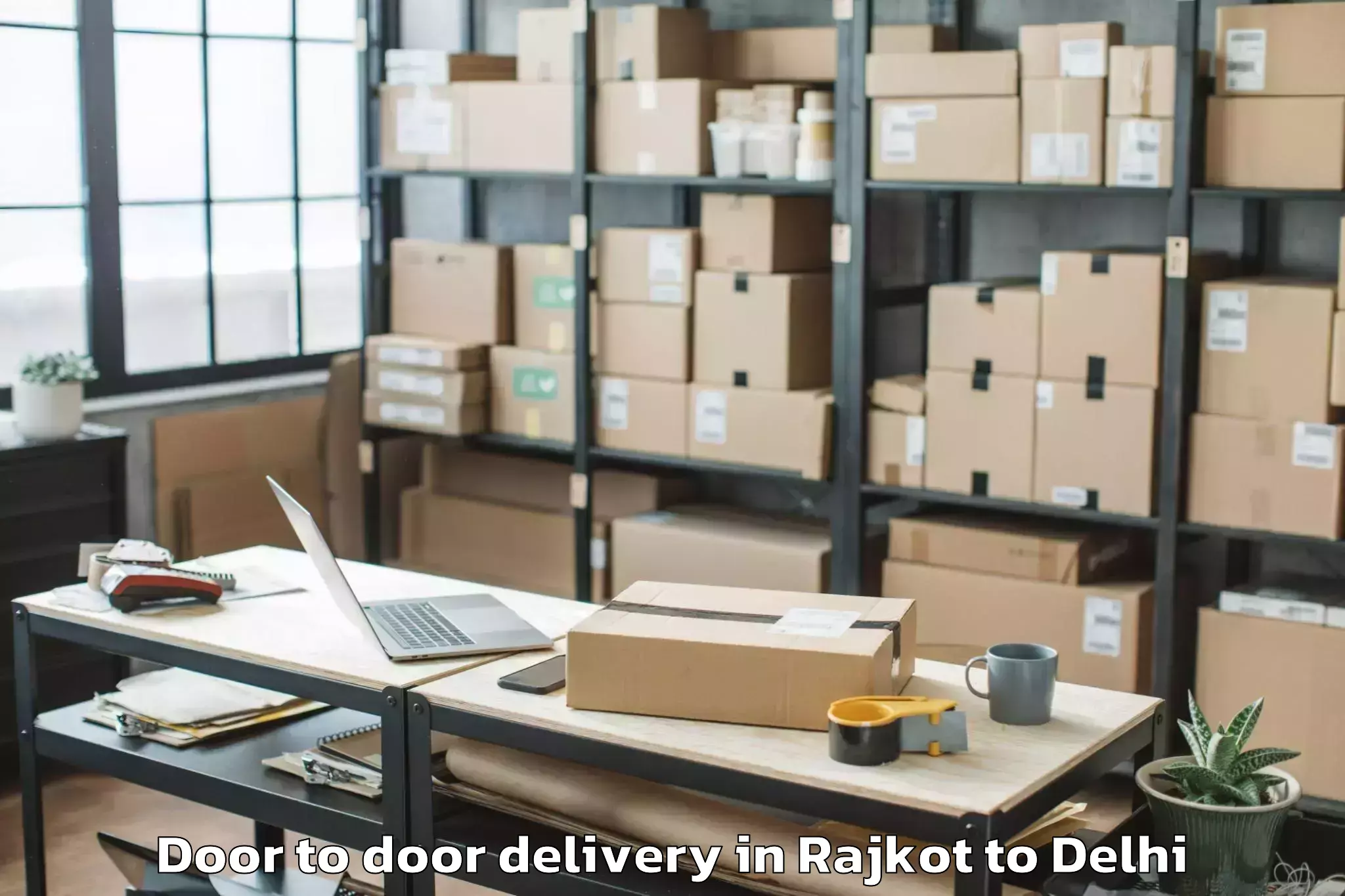 Easy Rajkot to Naraina Industrial Estate Door To Door Delivery Booking